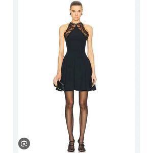 Versace Black Nero Lace & Satin Cocktail Dress sz 40 or US 4 NWT